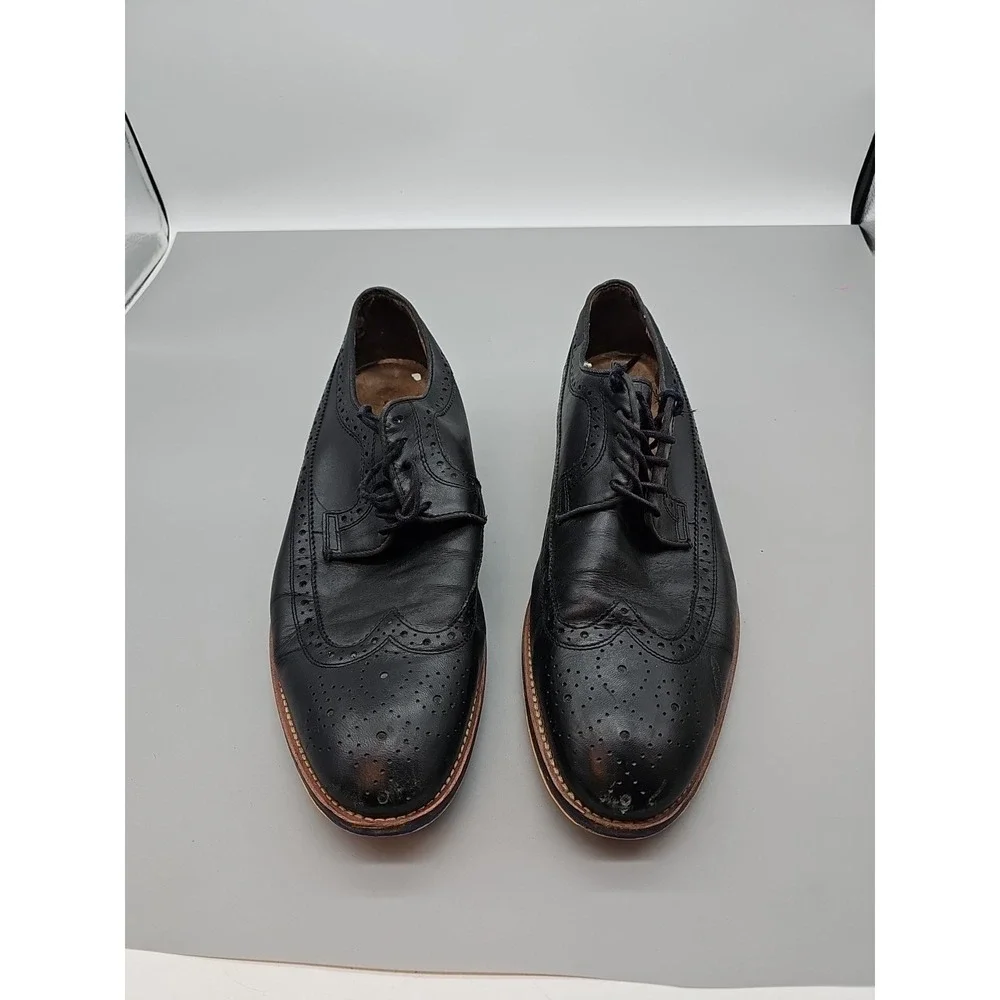 Johsnton & Murphy Men's‎ Medallion Wingtip Dress Shoes  Black 20-2231 Size 12M